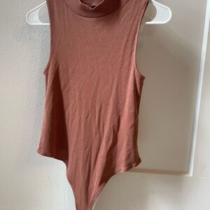 Sleeveless Brown Bodysuit Top